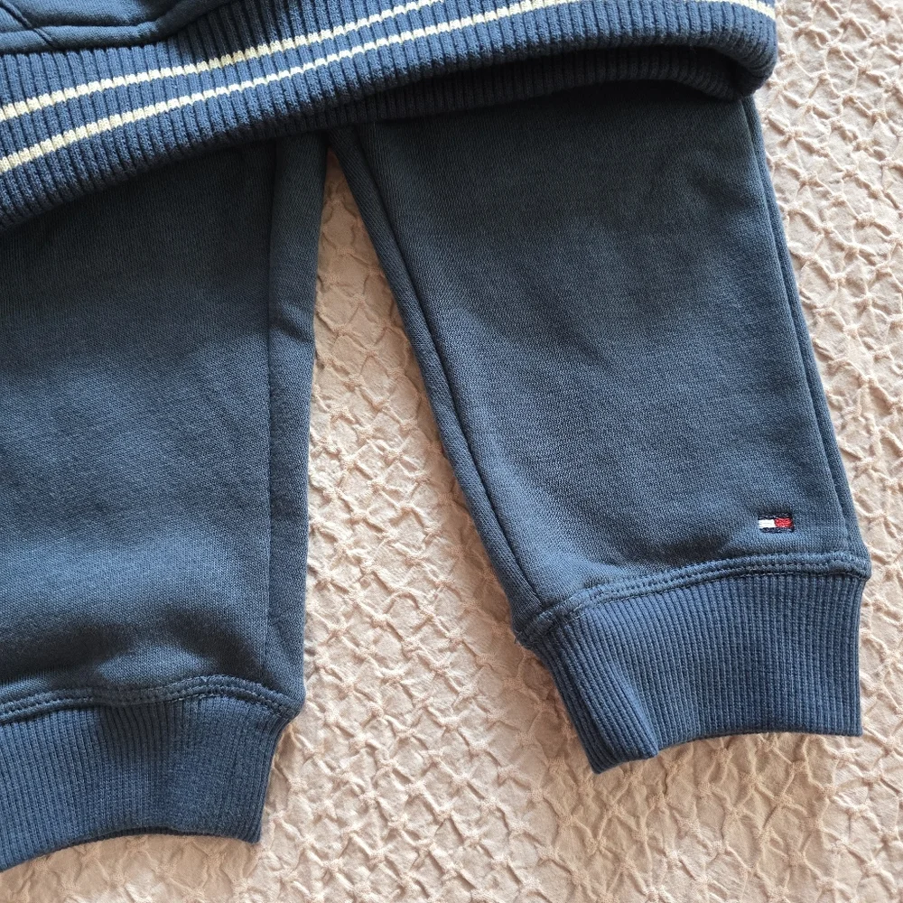 Tommy Hilfiger Boy's Blue Embroidered Logo Fleece Hoodie And Joggers Set 24M